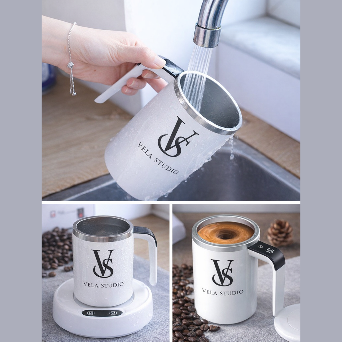 Smart Temperature-Measuring Magnetic Automatic Stirring Cup