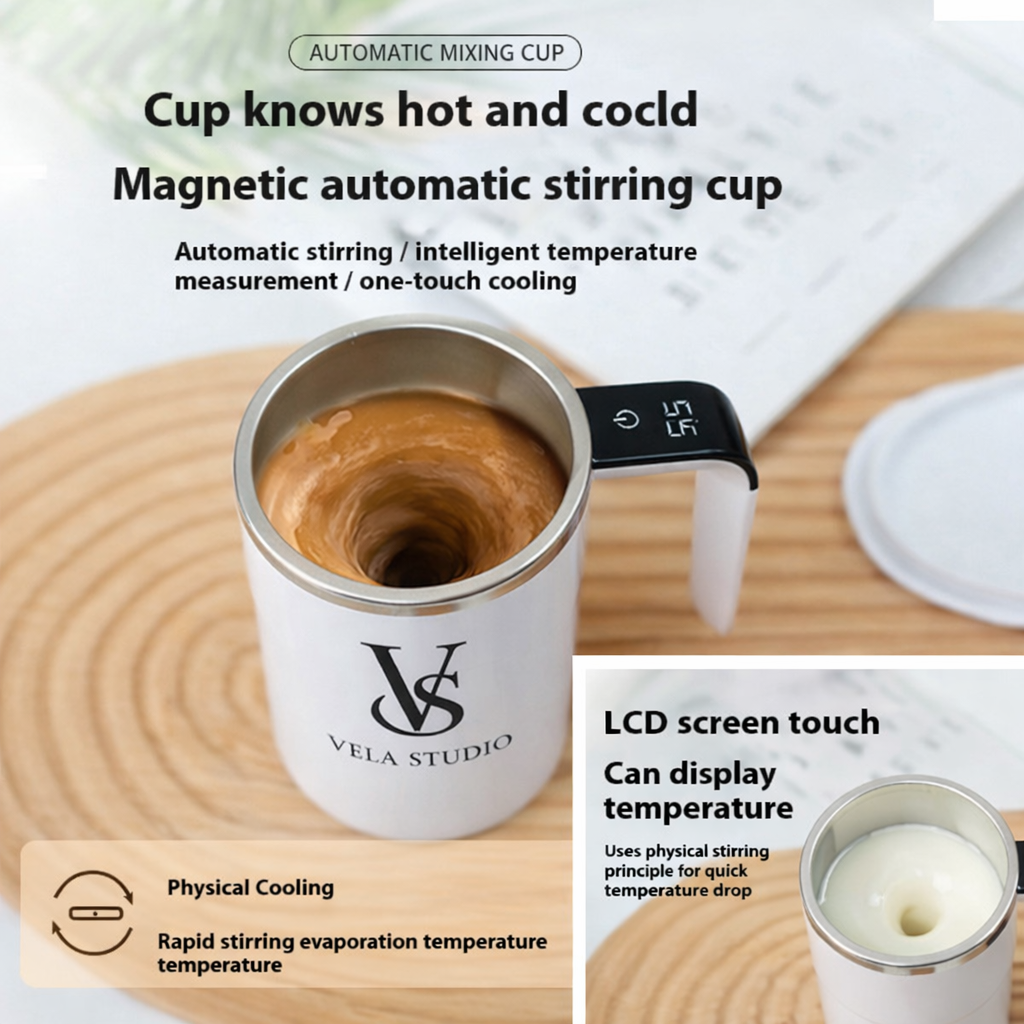 Smart Temperature-Measuring Magnetic Automatic Stirring Cup