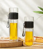 Double Layer Borosilicate Glass Tea Bottle with Tea Strainer